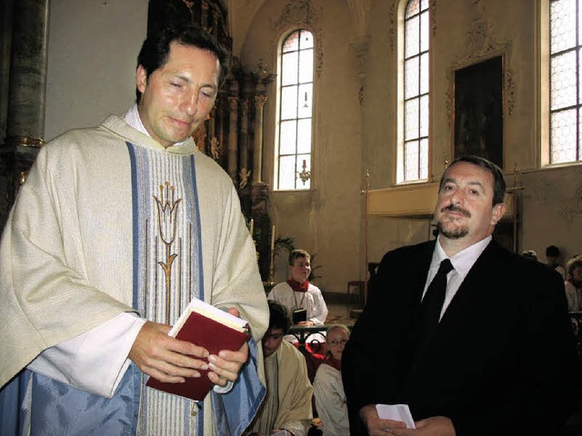 Der Vorsitzende des Todtmooser Pfarrge...ozinium der Wallfahrtskirche gefeiert.  | Foto: Andreas Bhm