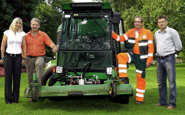 Gruppenbild mit Chefin (von links): Ka...er, Thomas Kaltenbach und Holger Ehret  | Foto: peter heck