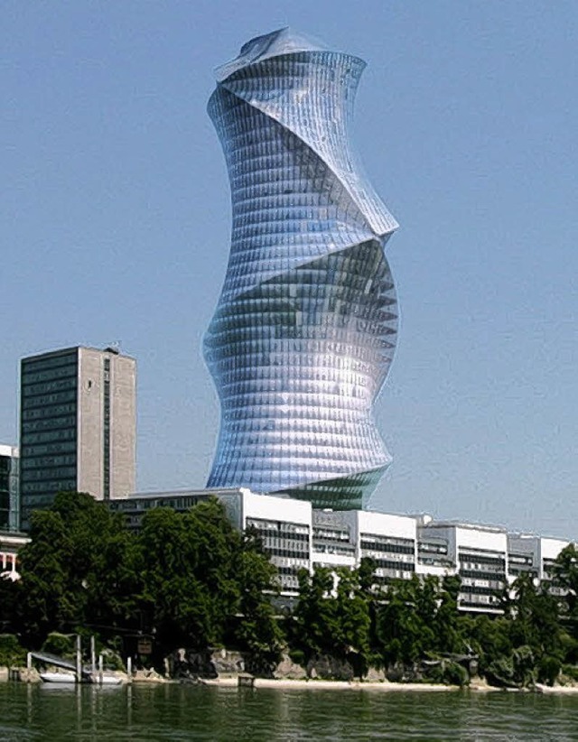 Herzog &amp; De Meuron haben den 154 Meter hohen spiralfrmigen Turm entworfen.   | Foto: Montage: Roche