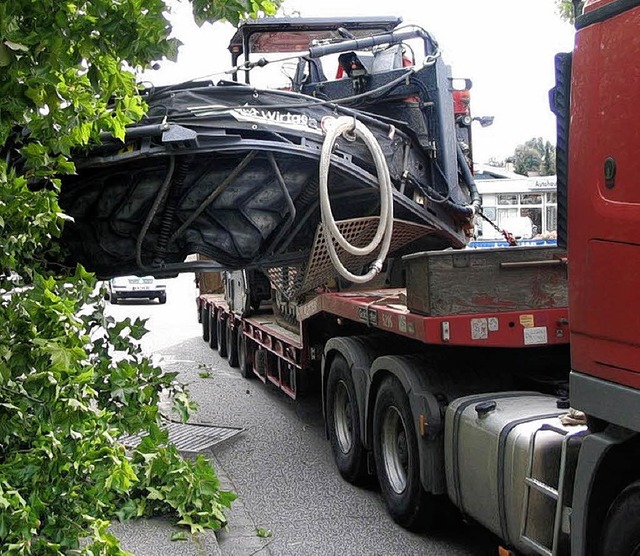 Im Baum verhakte sich das Frderband d...aenfrse am Dienstag in Herbolzheim.   | Foto: Polizei