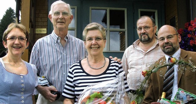 <Bildtext>Irene und Jacques Kirsch aus...rle&quot; in Falkau geehrt.</Bildtext>  | Foto: a. wehrle