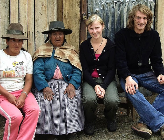 Tanja Trger und David Braun von der F...vieren derzeit ein Praktikum in Peru.   | Foto: BZ