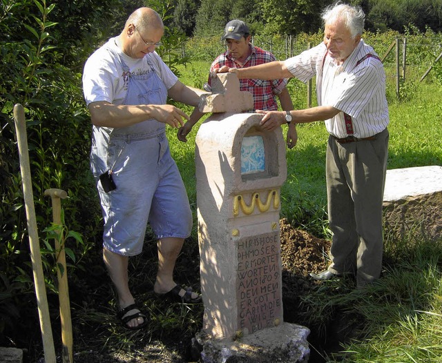 Das Moserbildstckle wurde vom Kultur-...latz am unteren Lindenfeld  versetzt.   | Foto: Privat