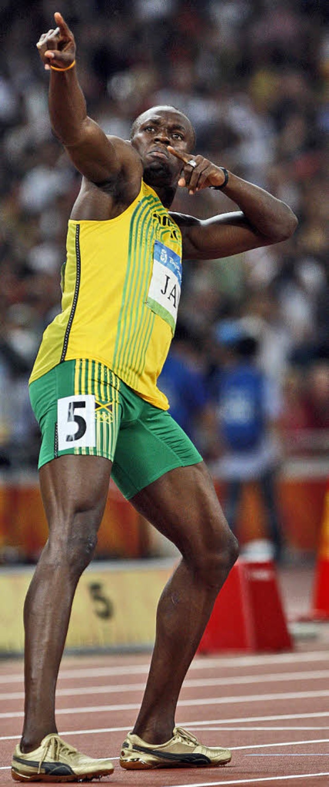 Drittes Rennen, drittes Gold: Usain Bolt aus Jamaika    | Foto: afp