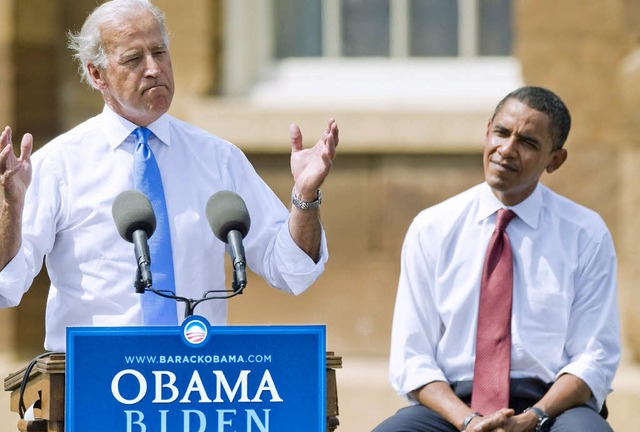 Auftritt  an einem historischen Ort: Joe Biden (links) und Barack Obama   | Foto: DPA