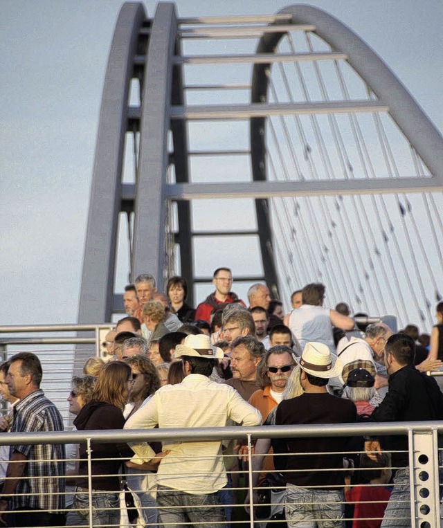 Gedrnge auf der Dreilnderbrcke: Jetzt  wird gezhlt.   | Foto: Lauber