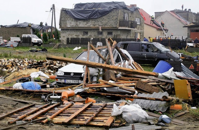 Der Sturm hat im polnischen Partnerlan...d rund 50 Familien obdachlos gemacht.   | Foto: BZ