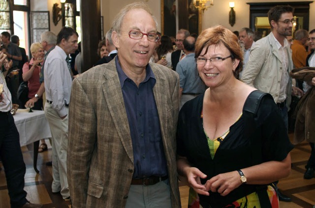 Roland Stark (links), Prsident des Ka...eim Empfang im Historischen Kaufhaus.   | Foto: rita eggstein