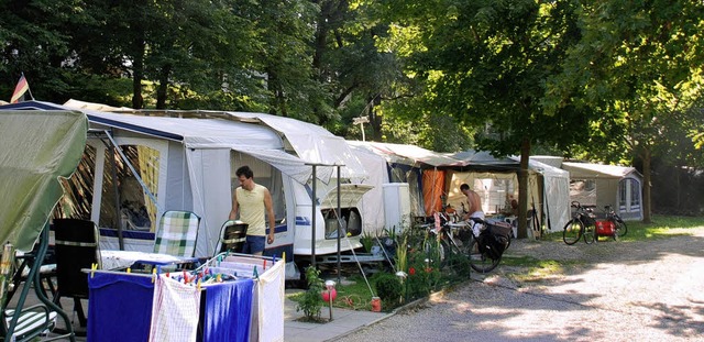 Ferien auf dem Campingplatz: Das Dreilnder-Camp in Lrrach ist  gut belegt.   | Foto: MAJA Tolsdorf