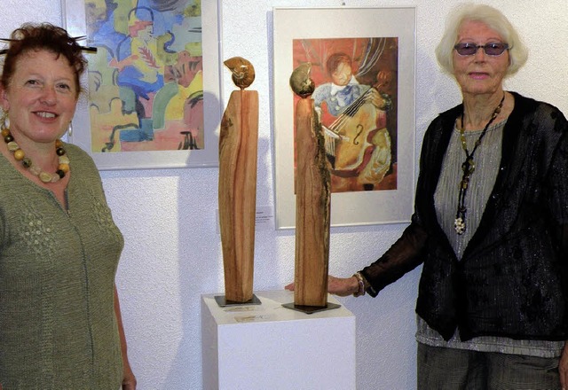 Die Skulpturistin Roswitha Niedanowski...rffnung der gemeinsamen Ausstellung.   | Foto: Privat