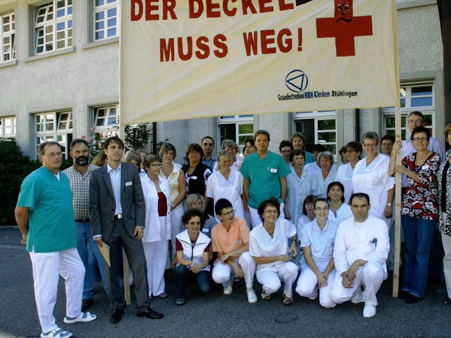 Demonstrative Betriebsversammlung im Krankenhaus Sthlingen.  | Foto: Wilfried Dieckmann