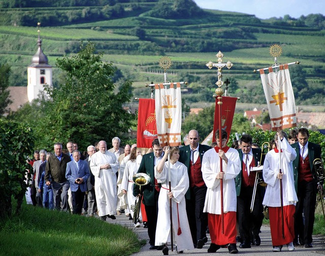 Zur Eichertkapelle fhrte die Prozession am Sonntag.   | Foto: Roland Vitt