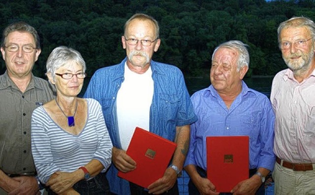 Ehrung bei der SPD Karsau (von links):...  (40 Jahre)  und MdL  Alfred Winkler   | Foto: Klaus Meyer