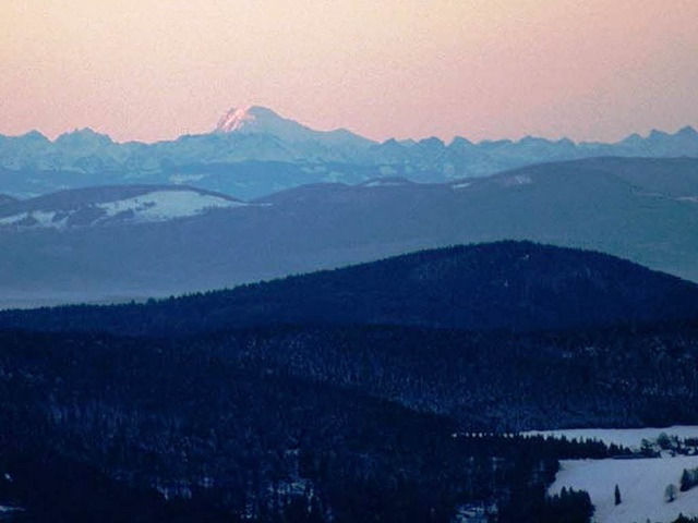 Sonnenaufgang am Mont Blanc vom Feldberg aus.  | Foto: haus der natur