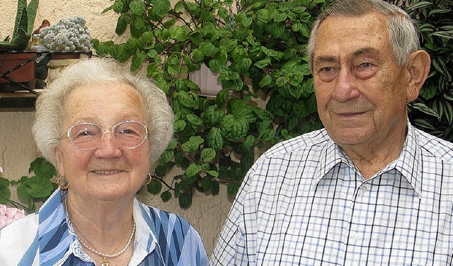 Anna und Helmut Kaspari, die am 11. September 60 Jahre verheiratet sind 