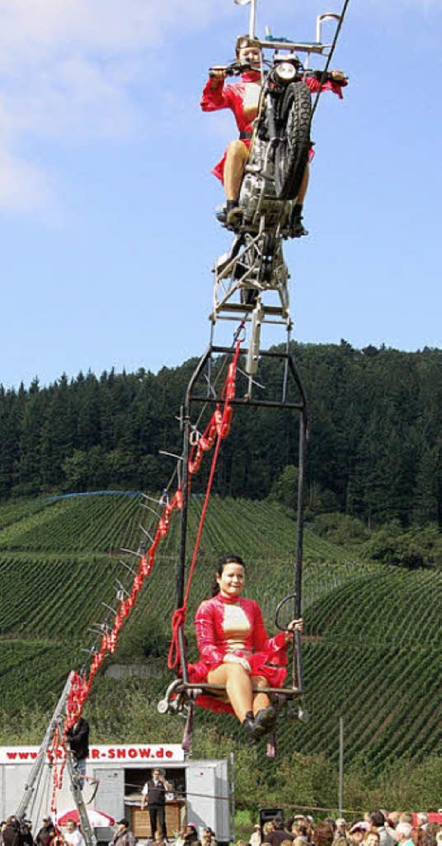 Mitglieder der Hochseilartistenfamilie...ie Metzger Ulrich Reichenbach selbst.   | Foto: Ringwald