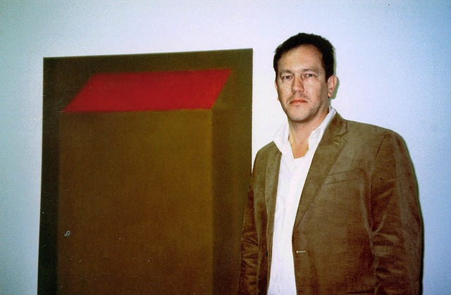 Martin Streit vor einem seiner Bilder im Kunstverein   | Foto: w.  grosholz