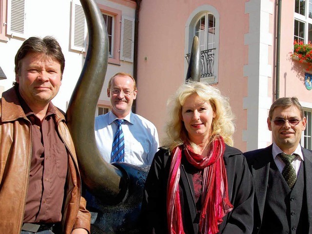 Werner Schneider,  Uwe Fahrer, Marita ...er und  Harald Bitzenhofer (von links)  | Foto: Christien Aniol