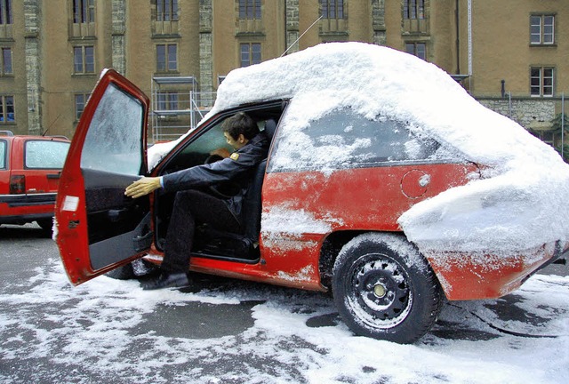 Noch liegt kein echter Schnee in Basel...ituation &#8222;eingeschneit&#8220;.    | Foto: Annette Mahro