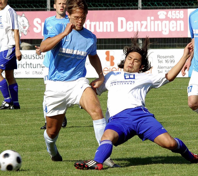 Selten so erfolgreich wie hier Vinh Ta...r beim glcklichen 1:1 in Denzlingen.   | Foto: sebastian Ehret