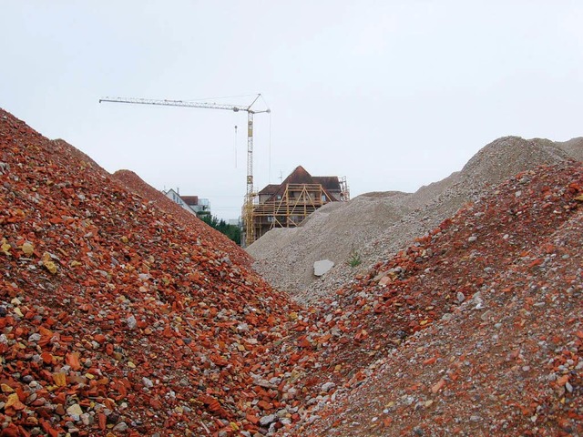 Den Halden auf dem frheren Betriebsar...Bebauung &#8222;Tonwerke&#8220; auf  .  | Foto: Markus Maier