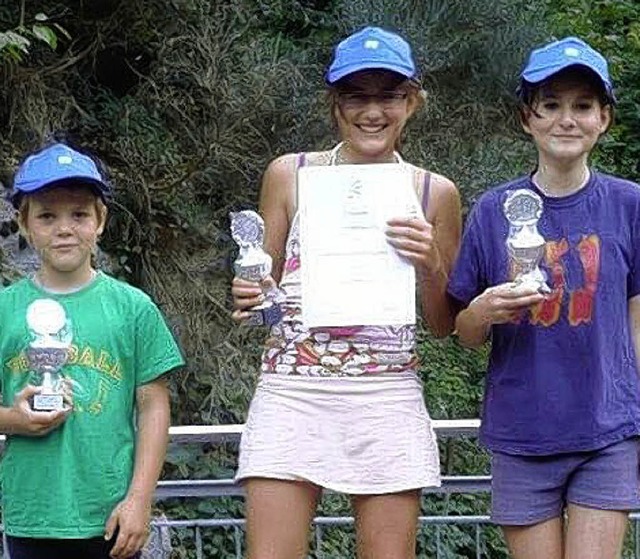 Die drei Sieger Henri Weyand, Rebecca Schneider und Emilie Motsch (von links).   | Foto: privat