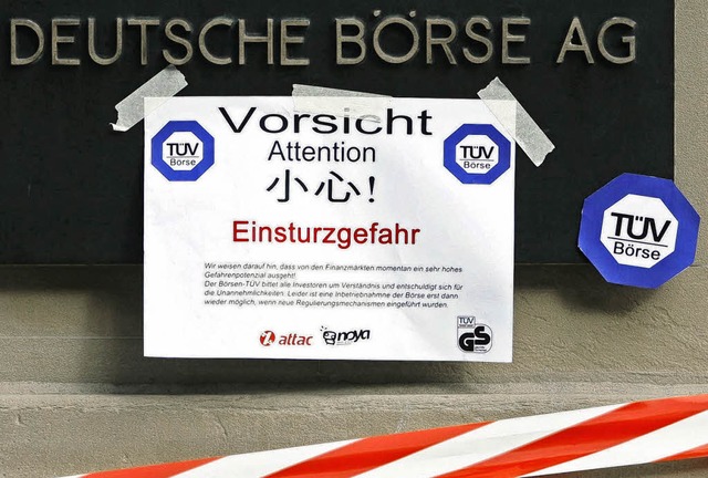Dieses Schild haben Globalisierungskri...rkte regulieren &#8211; jetzt!&quot;   | Foto: ddp
