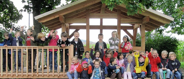 Spa an ihrem neuen Haus haben die Kindergartenkinder in Bollschweil.  | Foto: privat