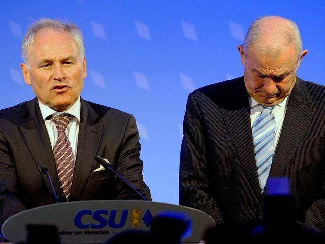 Ernchterndes Wahlergebnis fr CSU-Par... und Ministerprsident Beckstein (re.)  | Foto: dpa