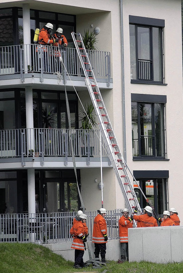 <Bildtext>Mit tragbaren Anstellleitern...leiterflche installieren</Bildtext>.   | Foto: Dietmar Noeske