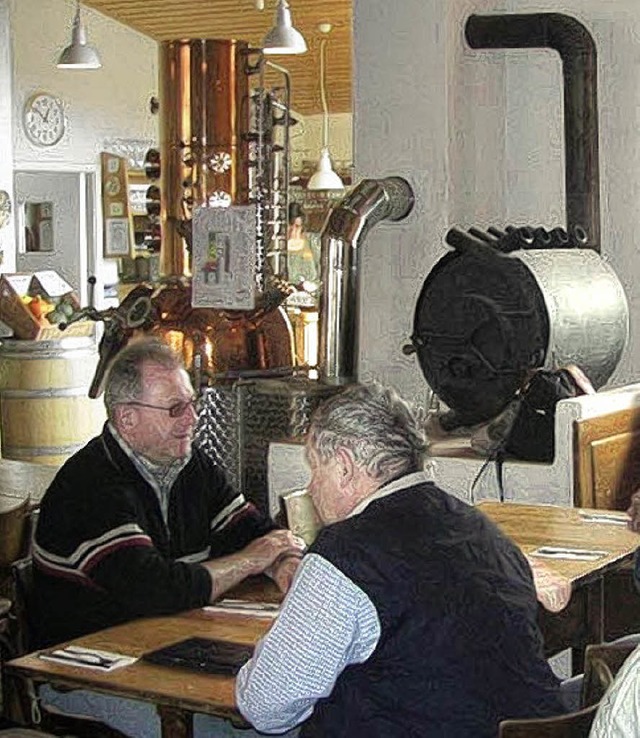 Die Tresterwurst in einem Ihringer Wei...n sich die -60-Maulburger schmecken.   | Foto: Privat