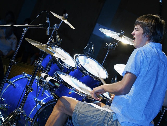 Im Mai 2008 hatte ein Drummer-Wettbewe...inale findet wieder in Steinen statt.   | Foto: Privat