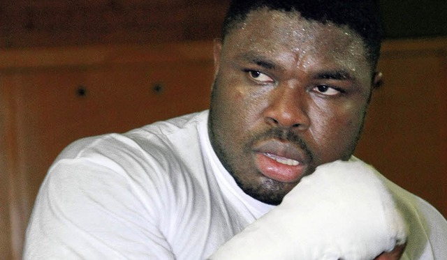 Samuel Peter beim Training in Freiburg  | Foto: Seeger