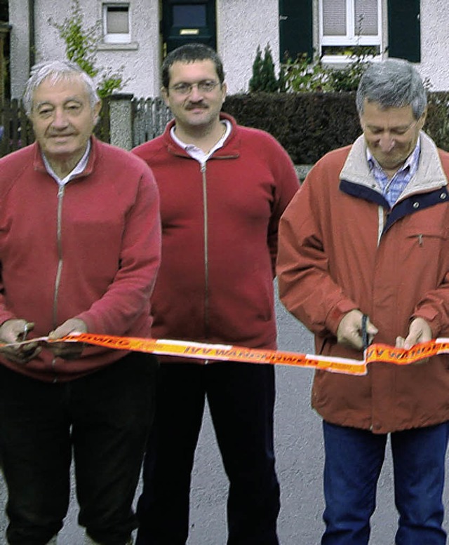 Hans Braun (links) und  Norbert Adam bei der Erffnung des Wanderwegs  | Foto: Schlageter