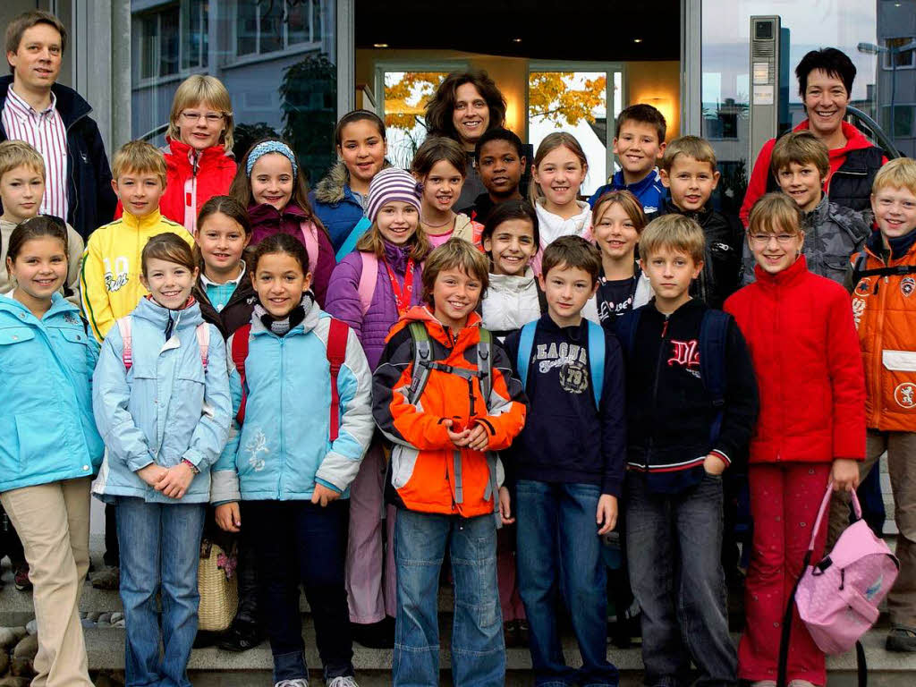 Die Klasse 4a der Grund-und Hauptschule aus Umkirch mit ihrem Lehrer Johannes Wahl