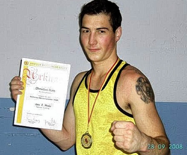 Christian Itzin gewann die  Badische Meisterschaft  im Boxen.   | Foto: Privat