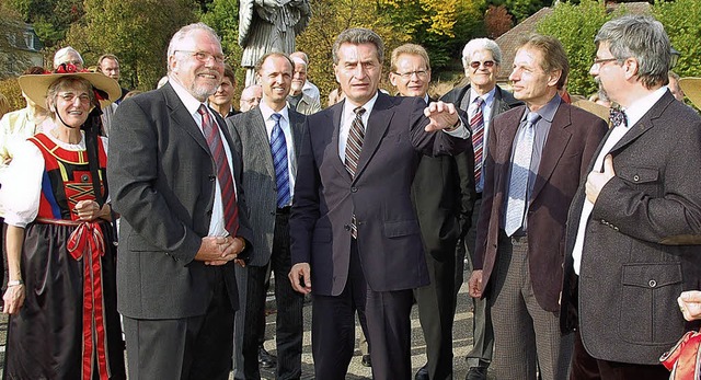 Begrung auf der Alten Rheinbrcke, v...-Stellvertreter   Peter Strittmatter.   | Foto: Elisabeth Frieling