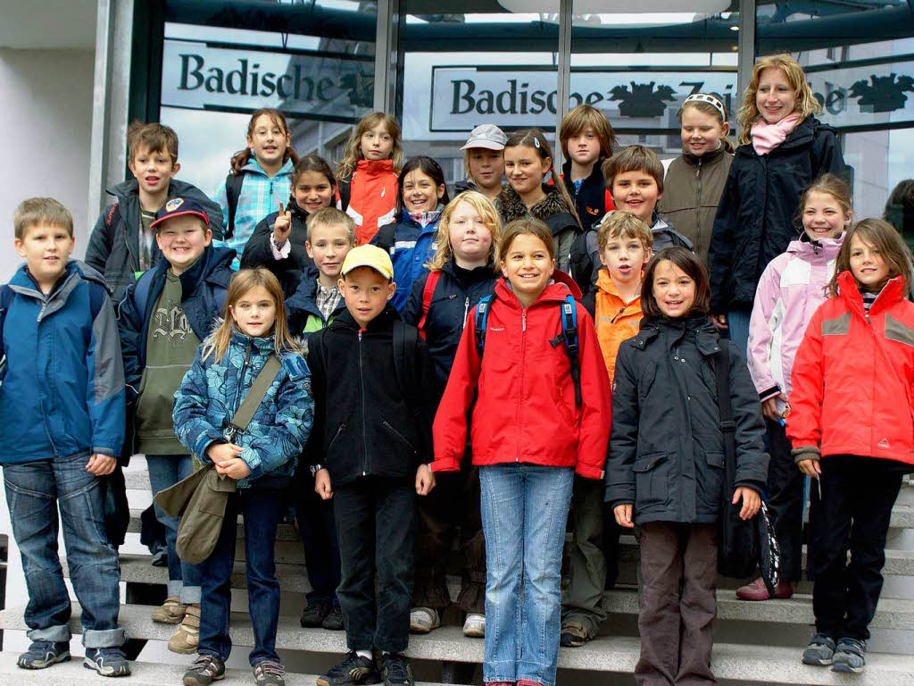 Die Klasse 4b der Brenfelsschule aus Grenzach-Wyhlen mit ihrer Lehrerin Johanna Raden