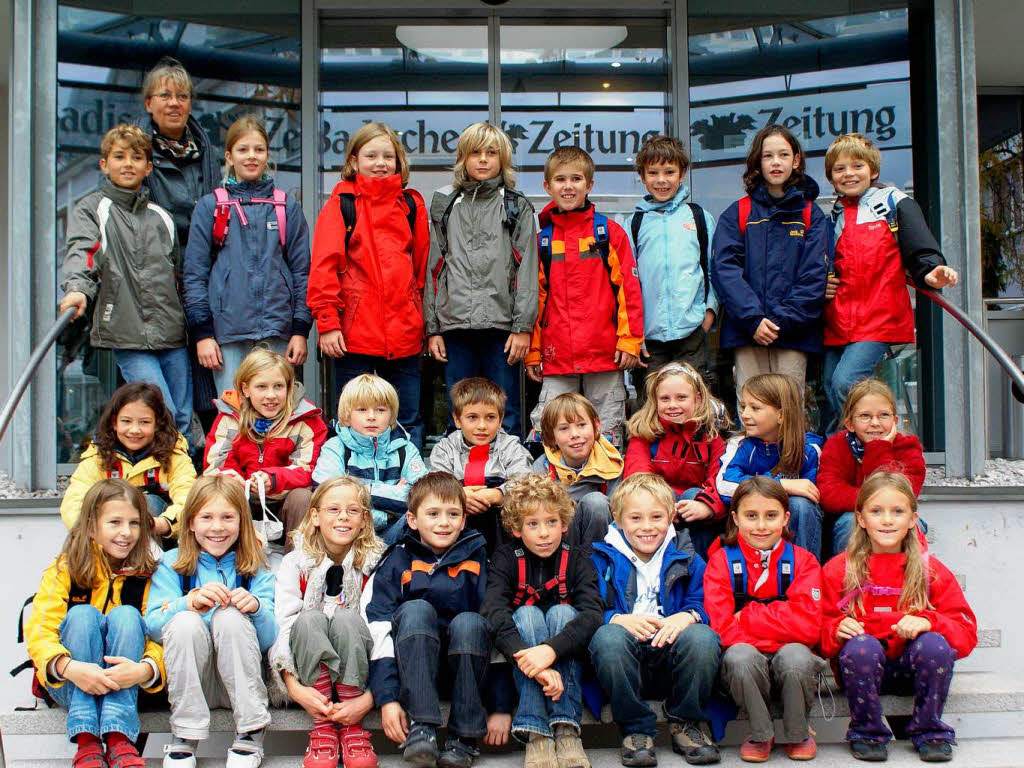 Die Klasse 4a der Caroline-Kasper-Schule aus Freiburg mit ihrer Lehrerin Angela Beiser