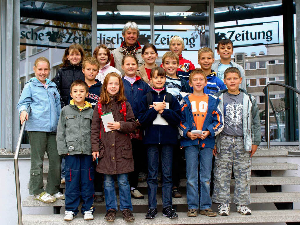 Die Klasse 4 der Alemannen-Grundschule aus Schallstadt-Mengen mit ihrer Lehrerin Henrike Saumer