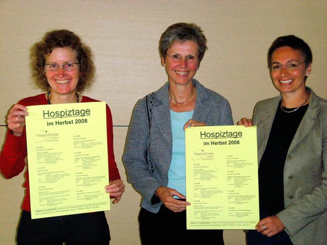 Christiane Hartmann, Dorothea Moriell ...ammplakat fr die nchsten Hospiztage.  | Foto: Andreas Schmieg