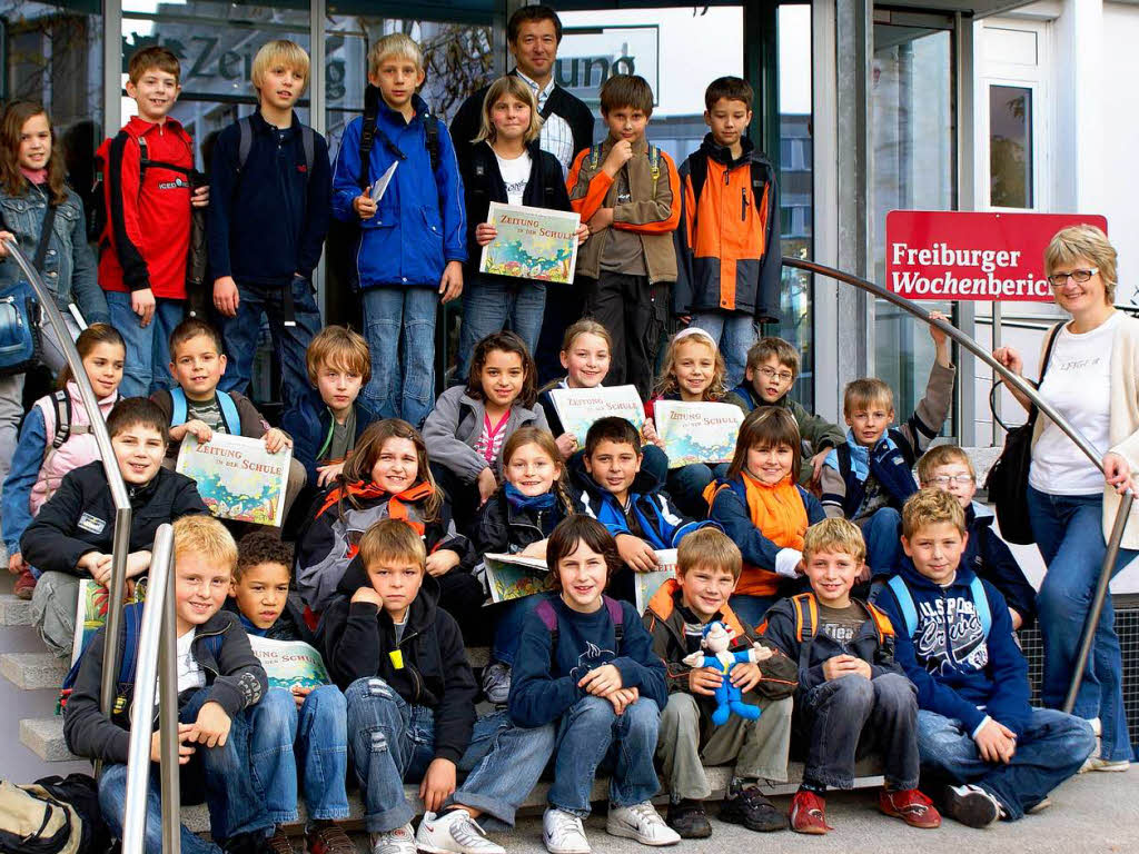 Die Klasse 4b der Grund-und Hauptschule aus Waldkirch-Kollnau mit ihrer Lehrerin Dagmar Zickgraf