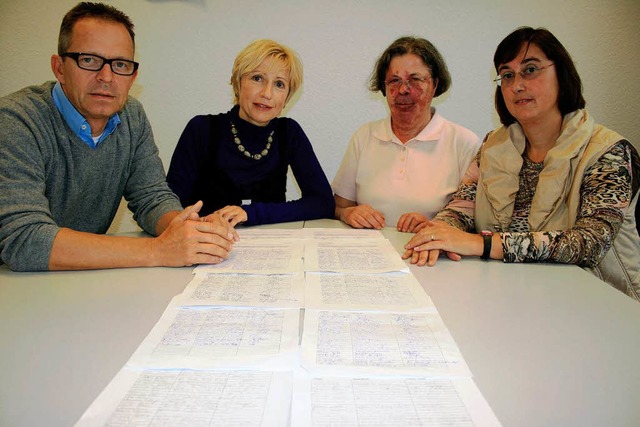 Mit Unterschriften ihrer Patientinnen ...nn und Ricarda Bons fr den Notdienst.  | Foto: Friederike Marx