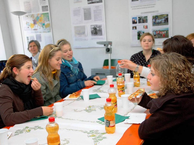 Zum Abschluss ihres einwchigen Austau...m &quot;Blauen Haus&quot; in Breisach.  | Foto: Sarah-Lena Stein