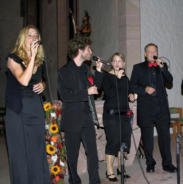 Der &#8222;Jazzchor Five&#8220; beeind...tbesucher  in  St. Georg in Bleibach.   | Foto: Karin Heiss