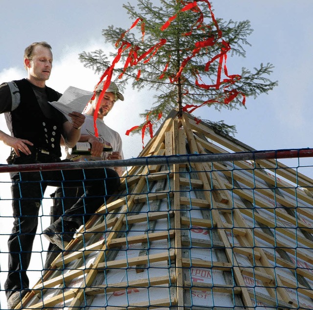 Richtfest fr die Alte Halle Haagen: I...e Halle wieder genutzt werden knnen.   | Foto: Regine Ounas-Krusel