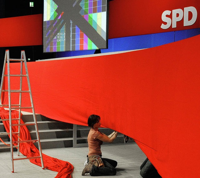 Alles auf Rot: So stellt sich die SPD auf ihren Parteitagen vor.   | Foto: DPA