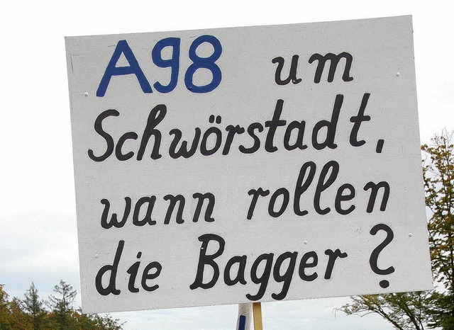 Dauerbrenner am Hochrhein:  die Forderung nach einem zgigen Bau  der A 98  | Foto: BZ