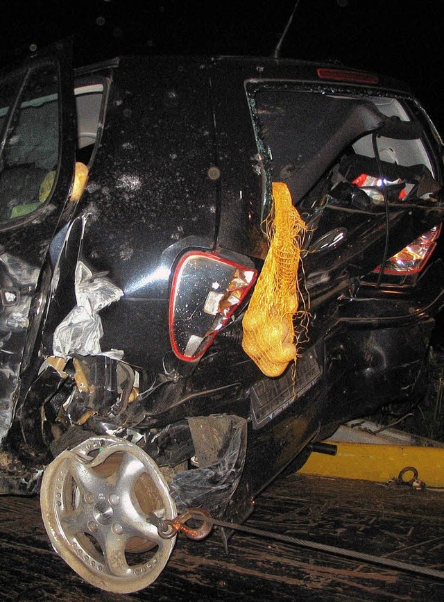 Nach dem Crash mit einem Jaguar: der Polo aus Schliengen   | Foto: bz