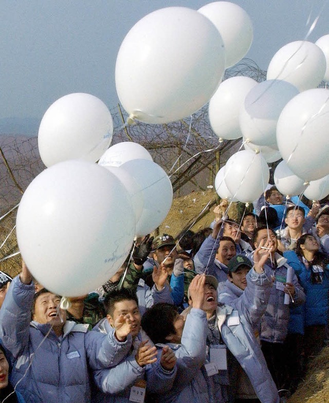 Nachrichten aus dem Sden:  Sdkoreane...r die Grenze nach Nordkorea fliegen.    | Foto: AFP